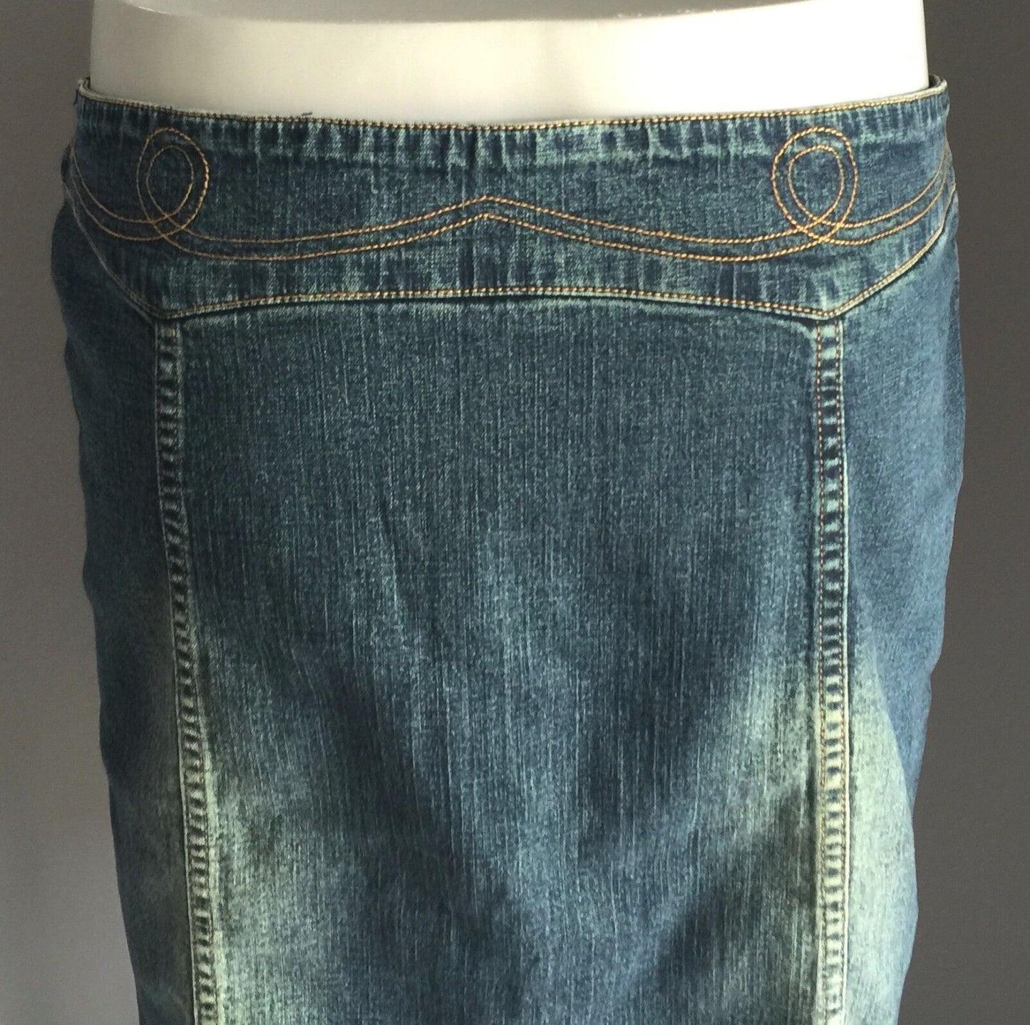 FLIRTY DENIM Denim Skirt Blue Straight Knee Length Jeans Ladies Size 14 Jeans