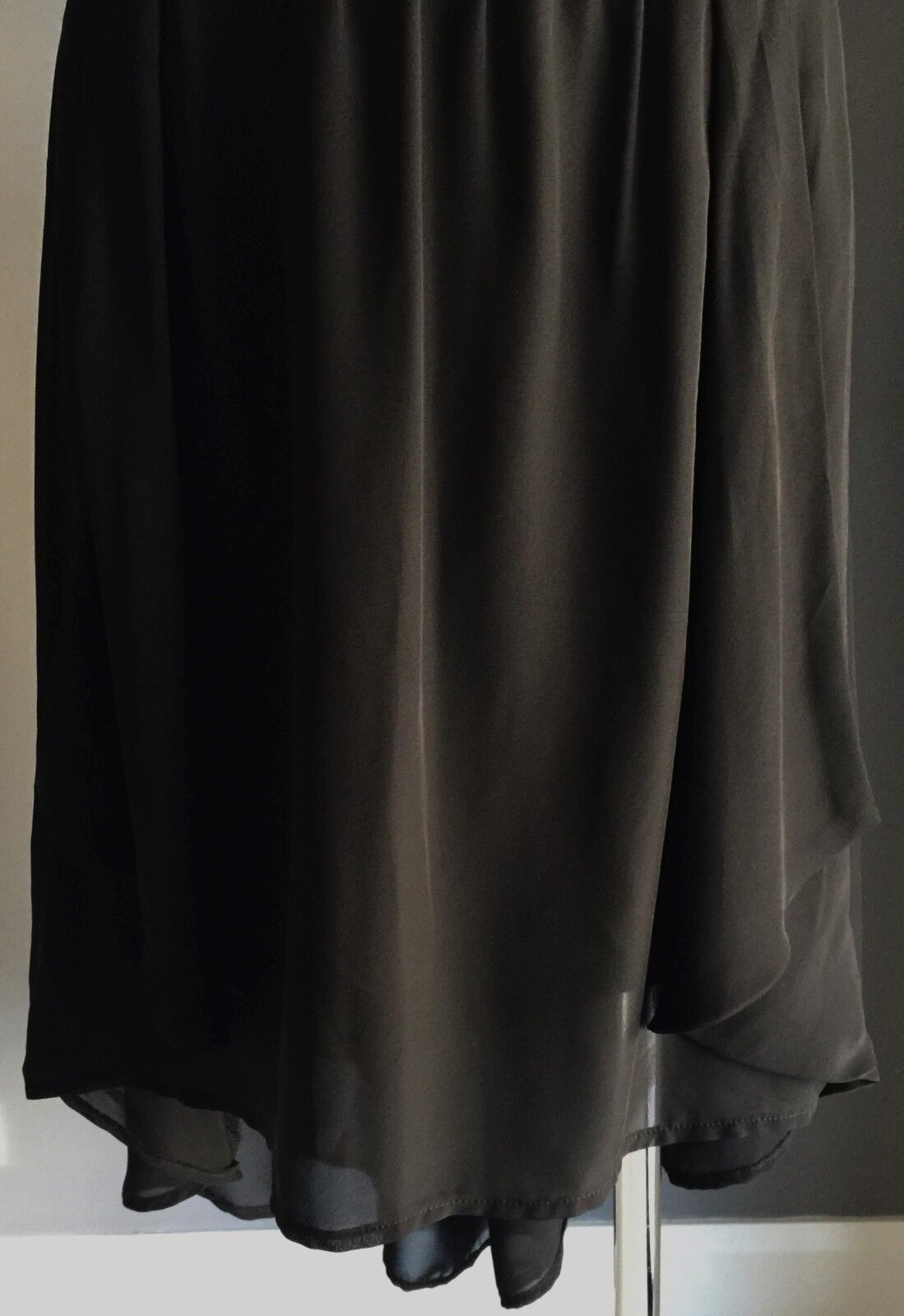 IMPULSE Skirt Dip Hem Chiffon Skirt Black Ladies Size 14 Gorgeous