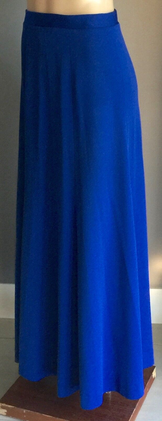 Vintage YOUNG EDWARDIAN Stretch Maxi Skirt Cobalt Blue Ladies Size 14