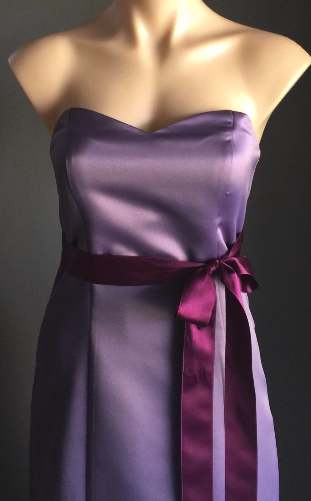 Strapless Dress MARI GOURLAY Empire Waist Evening Gown Purple Ladies Size 10 NEW