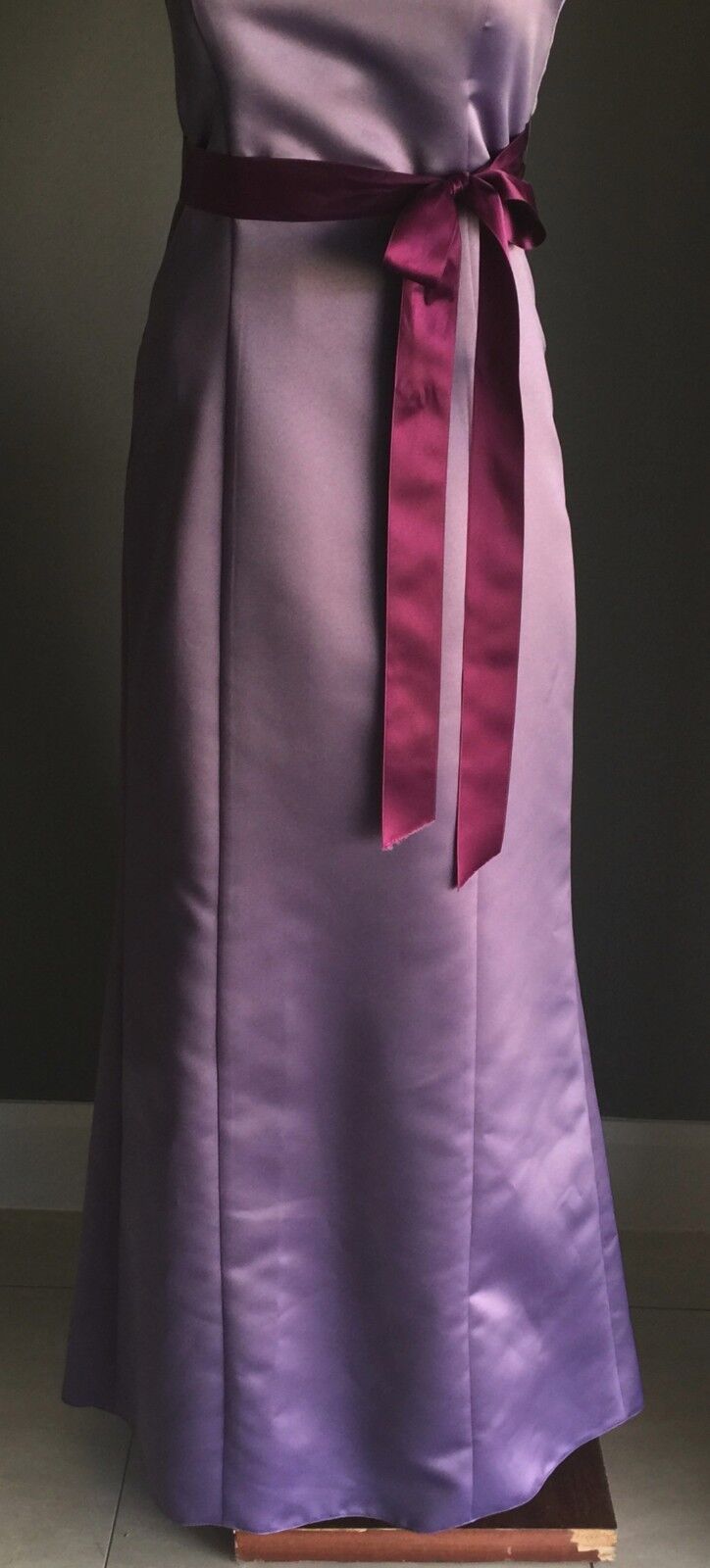Strapless Dress MARI GOURLAY Empire Waist Evening Gown Purple Ladies Size 10 NEW