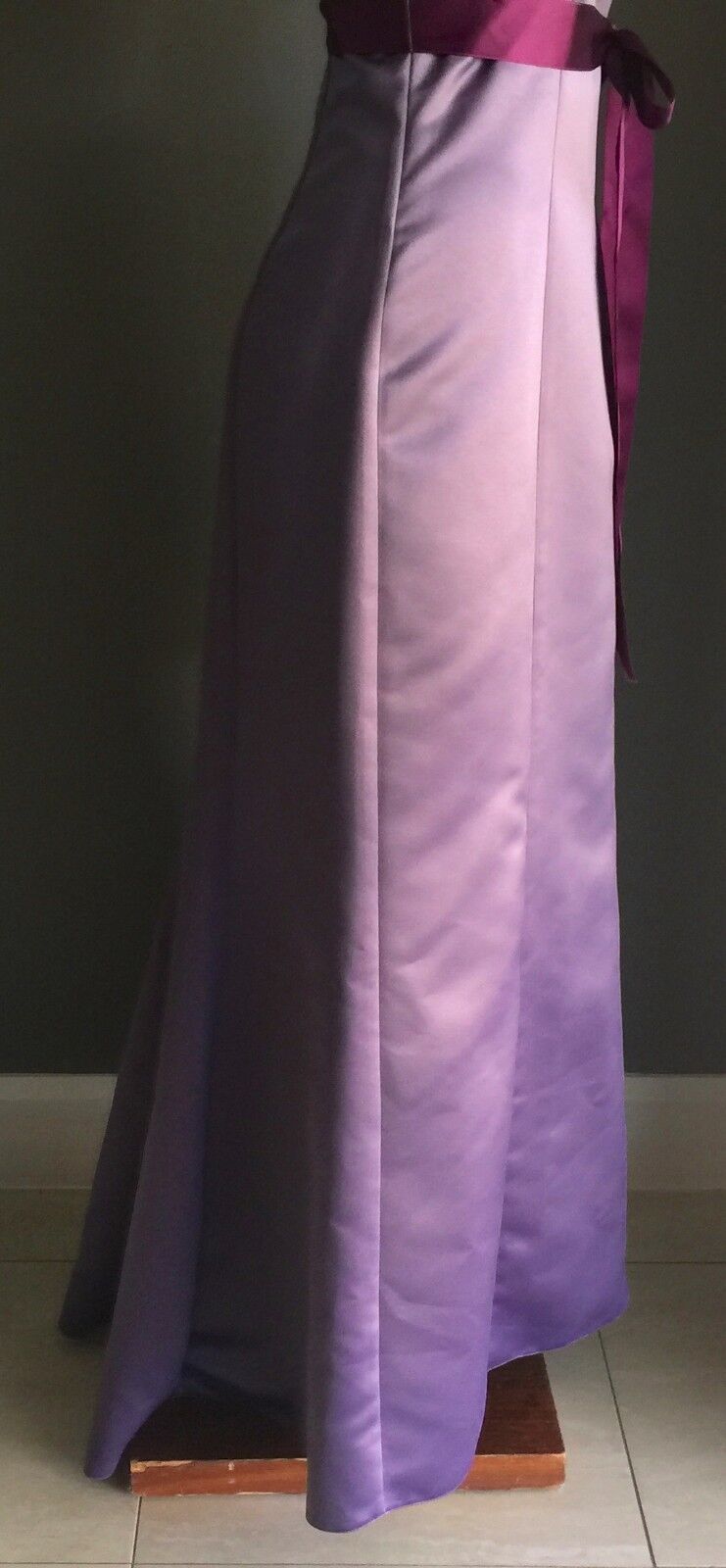 Strapless Dress MARI GOURLAY Empire Waist Evening Gown Purple Ladies Size 10 NEW