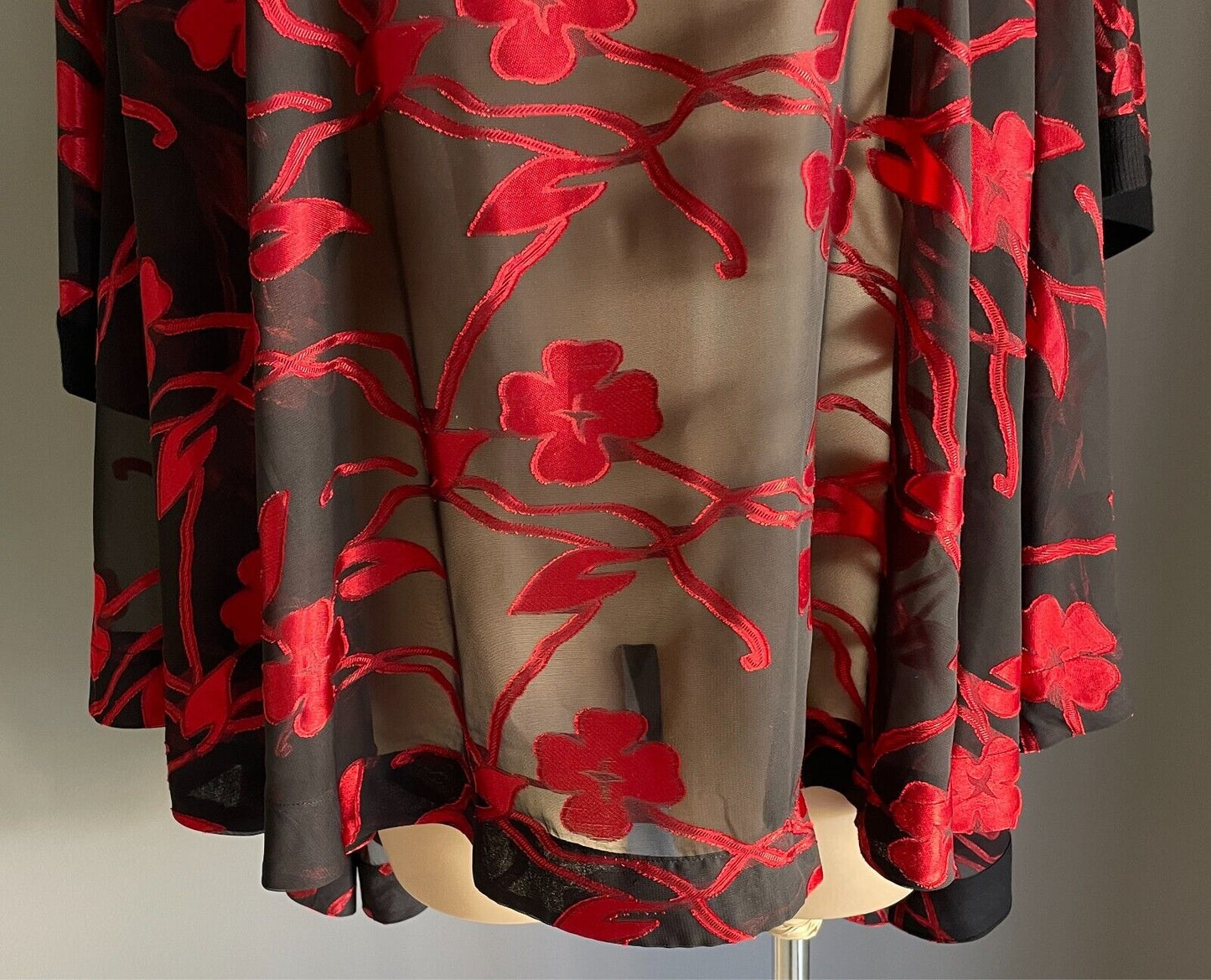 TAKING SHAPE Black & Red "Harajuki" Top Plus Size M/L Wear 4 Ways Semi Sheer NWT