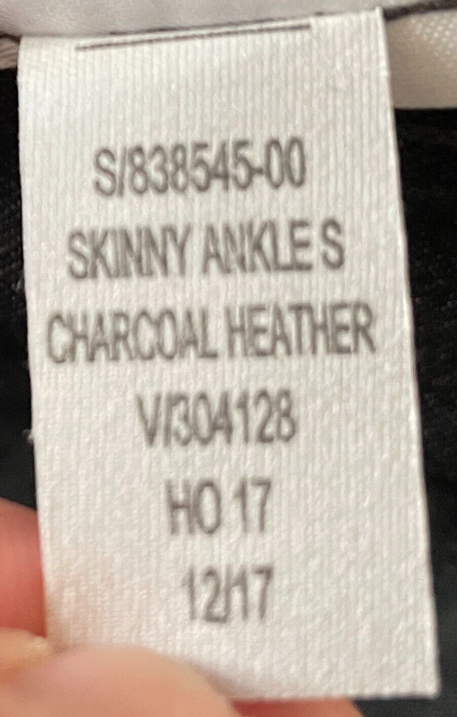 GAP Charcoal Grey "Skinny Ankle" Stretch Pants Ankle Length Size US 0 AU 6 NEW