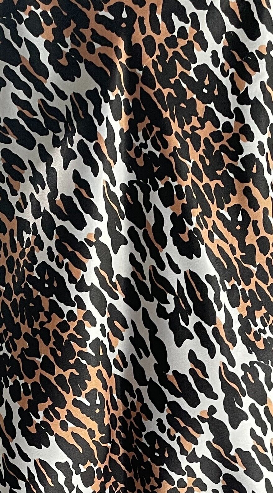 CHEMISE Gold Silver Black Leopard Print Size 12 Thin Shoulder Straps Slip Y2K