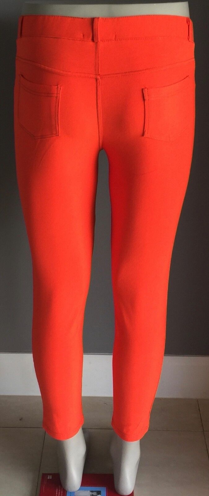 SUITE BOUTIQUE Treggings Bright Orange Stretch Tights Pants Ladies Size 14 NEW