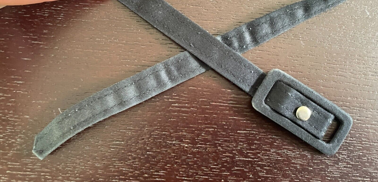 Belt Black Fabric PVC Lined 1cm Total Length Of Belt 83.5cm