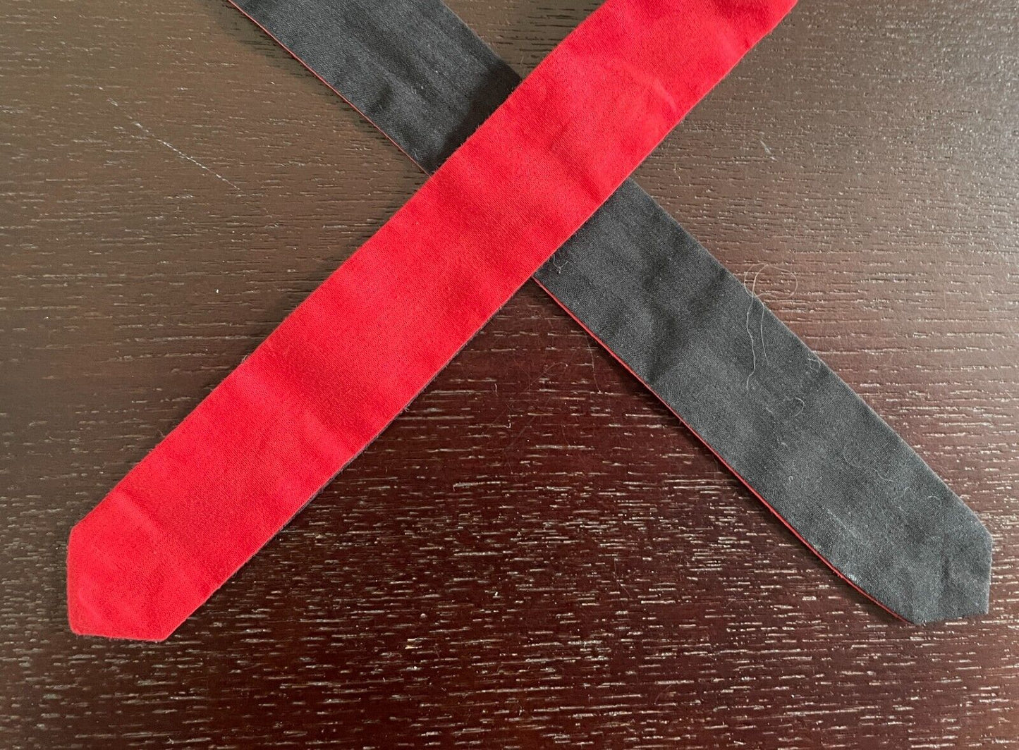 Reversible Black and Red Fabric Waist Tie Belt/Sash 3cm Wide x 106.5cm Long