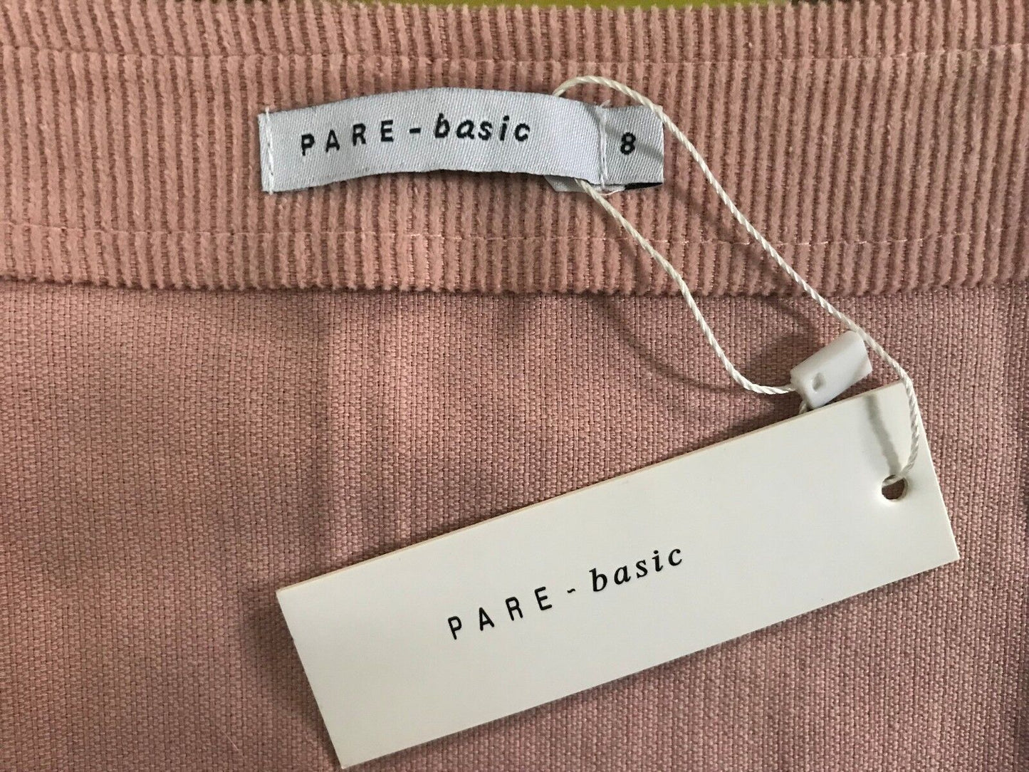 PARE BASIC "Shelby" Skirt Pastel Pink Corduroy A-Line Mini Ladies Size 8 10 NEW