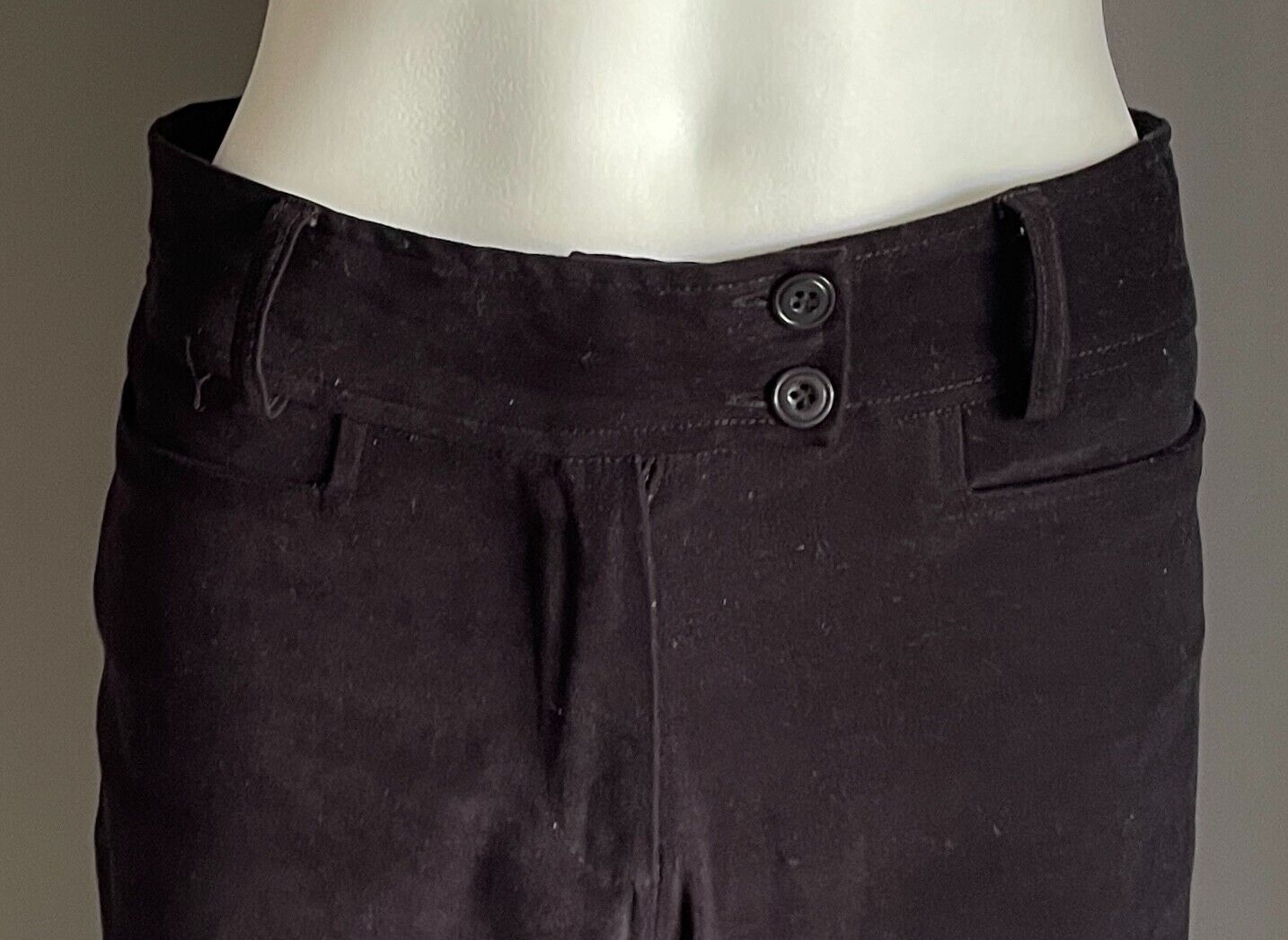JAY JAY'S Pants Black Velour Slim Leg Full Length Trousers Ladies Size 8 Retro