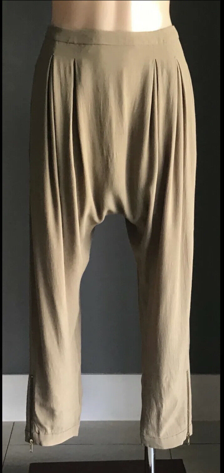 BARDOT Pants Light Khaki Drop Crotch 7/8 Length Trousers Ladies Size 10