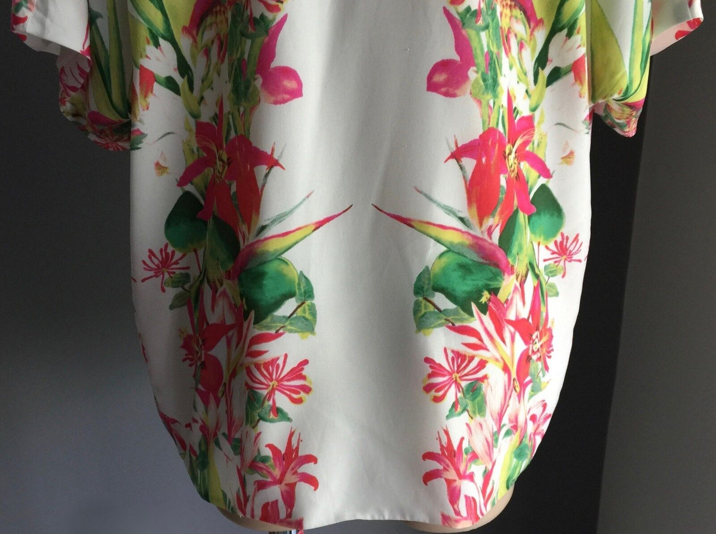 LOVERS+FRIENDS Lovebirds White Tropical Print Kimono Open Top Ladies XS 10 NEW