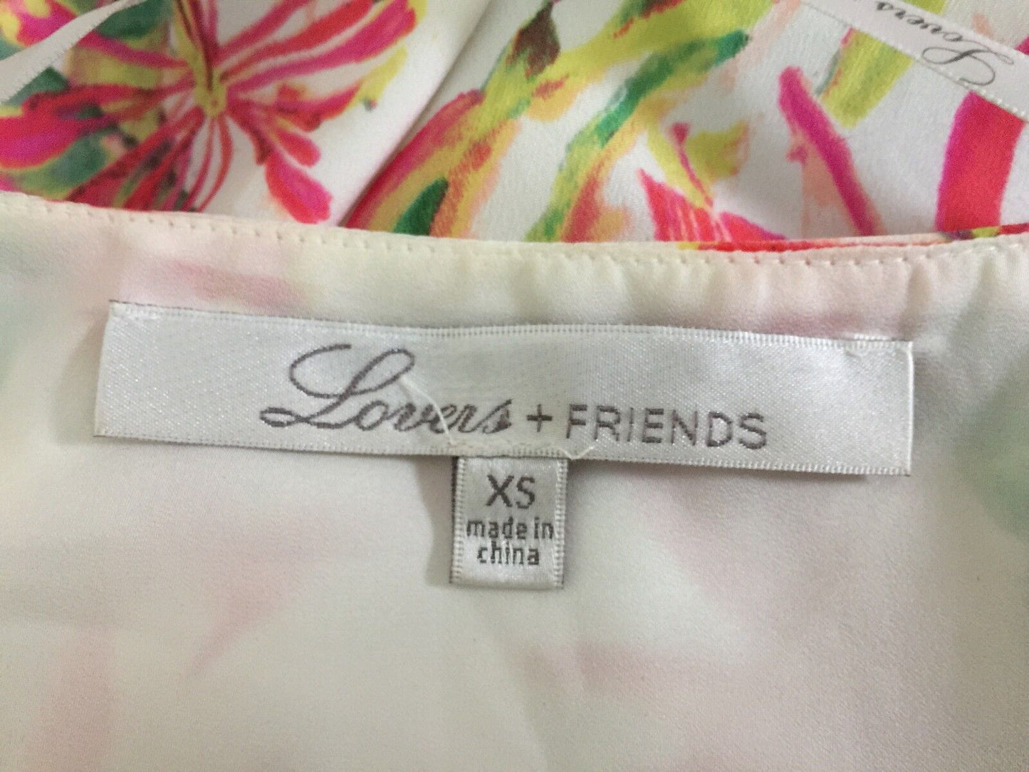 LOVERS+FRIENDS Lovebirds White Tropical Print Kimono Open Top Ladies XS 10 NEW