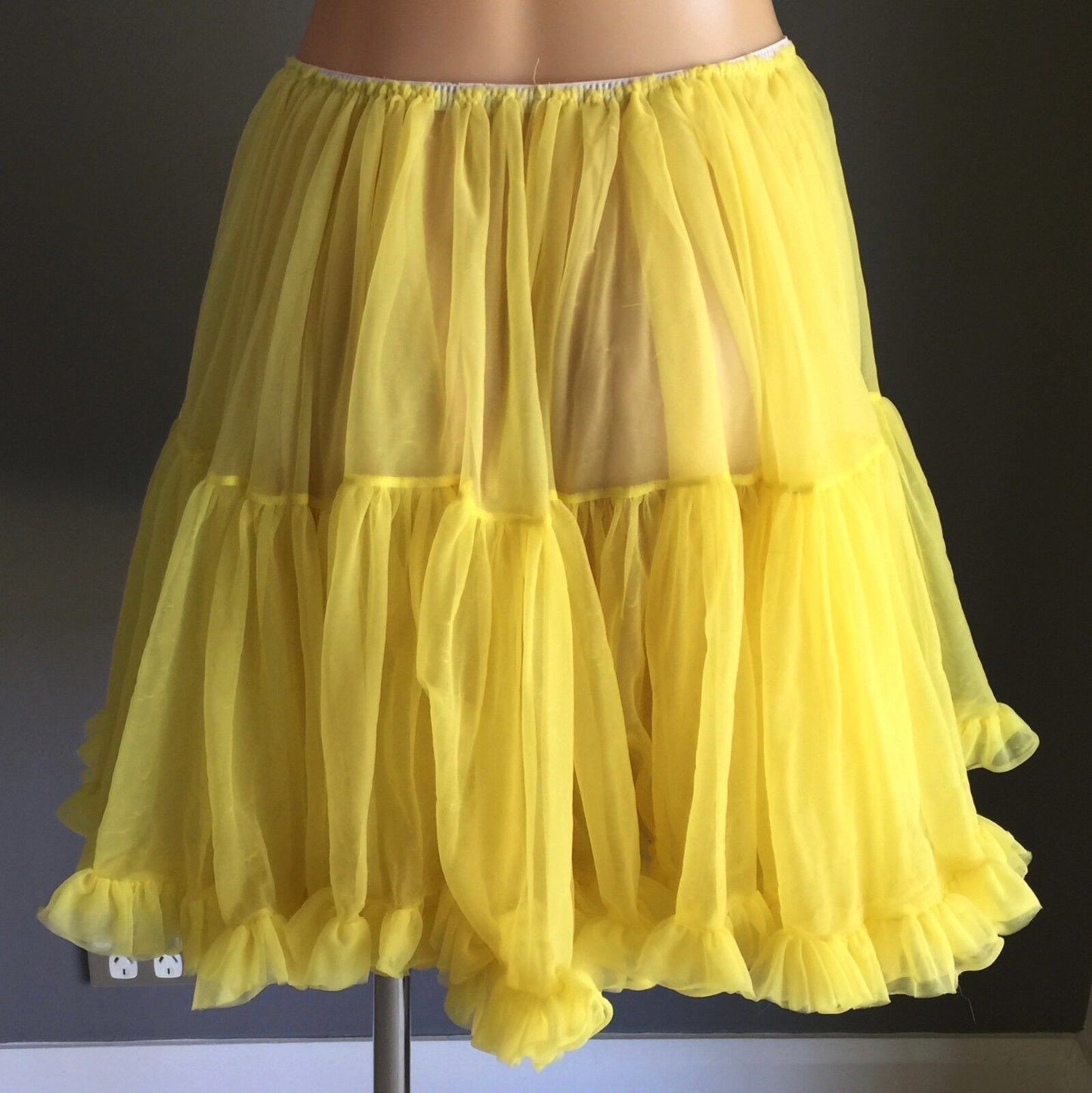 YELLOW Petticoat Net W Frill Full Tulle Rockabilly Size 10 14 PinUp Rock N Roll