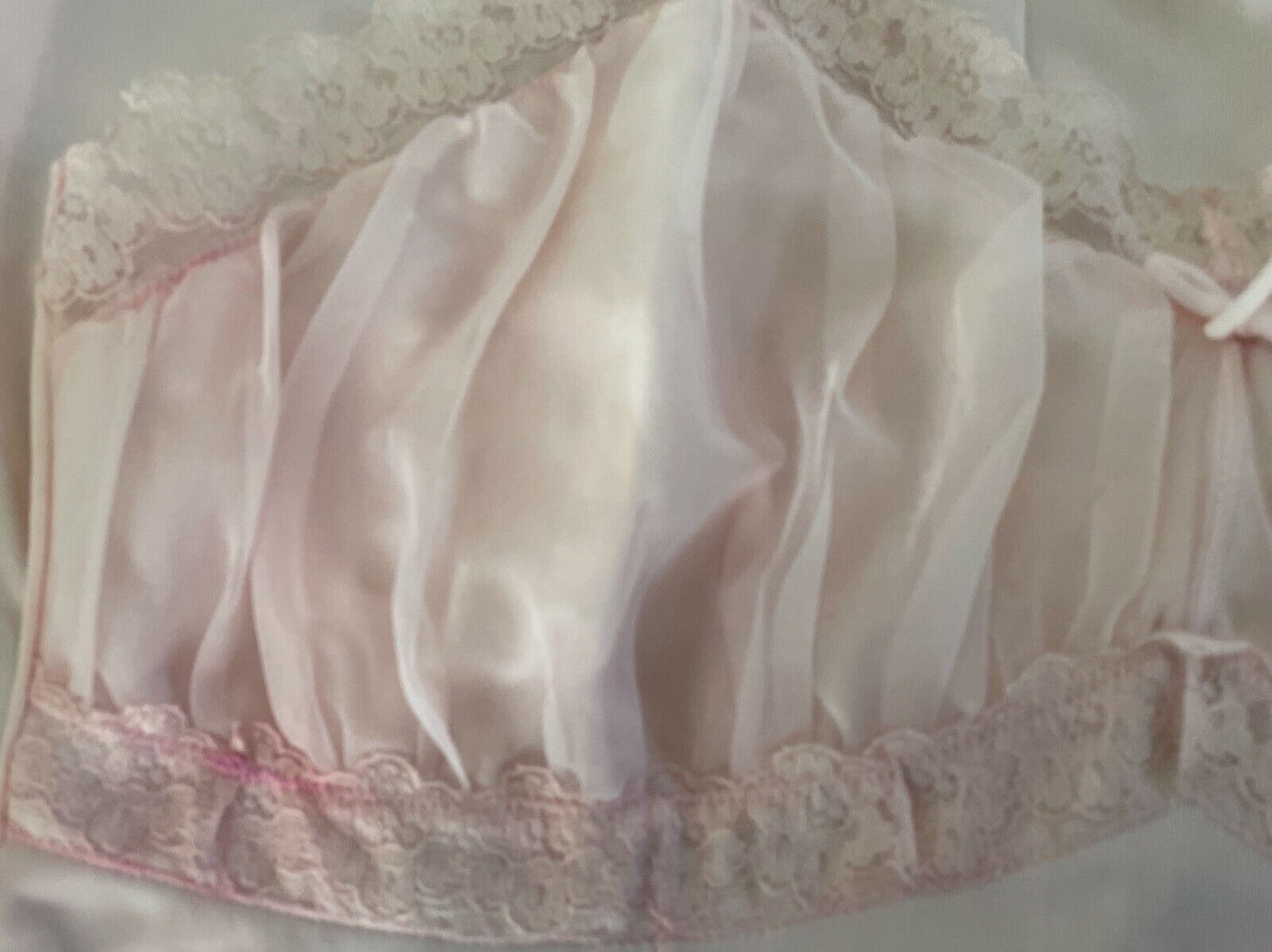 Petticoat Baby Pink Vintage 1960s Bri-Nylon Nightie Lace Trim Midi Size 10 NEW