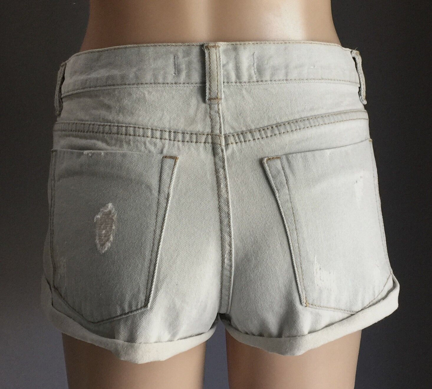 G DENIM Glassons Cheeky Shorts Distressed Ripped Faded Denim Short Size 10 Jeans