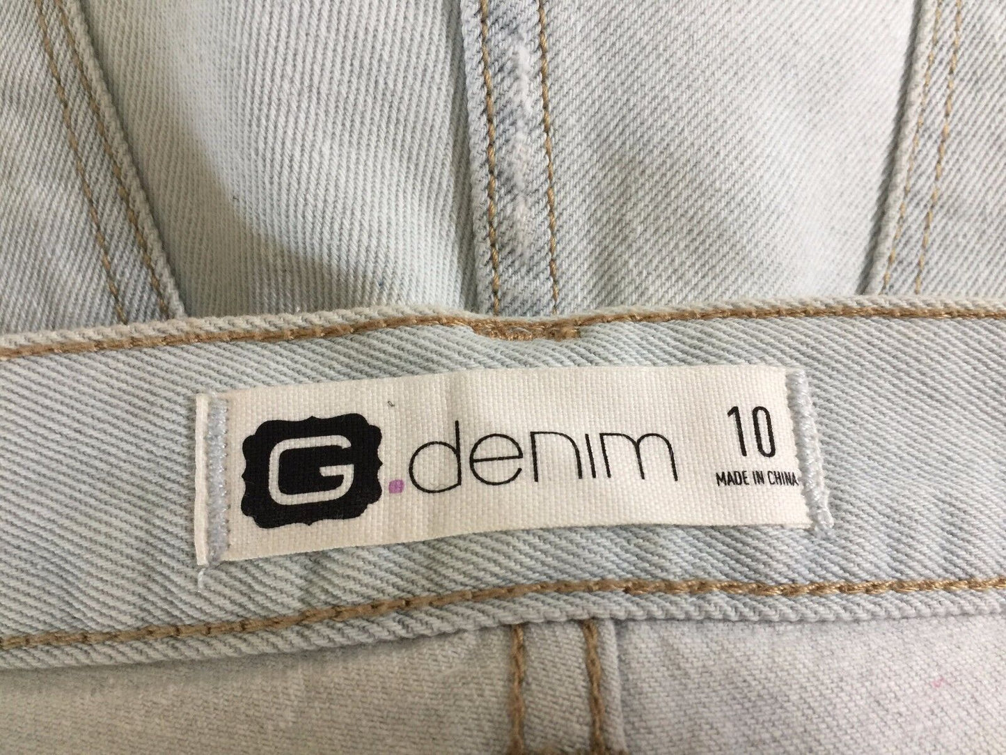 G DENIM Glassons Cheeky Shorts Distressed Ripped Faded Denim Short Size 10 Jeans