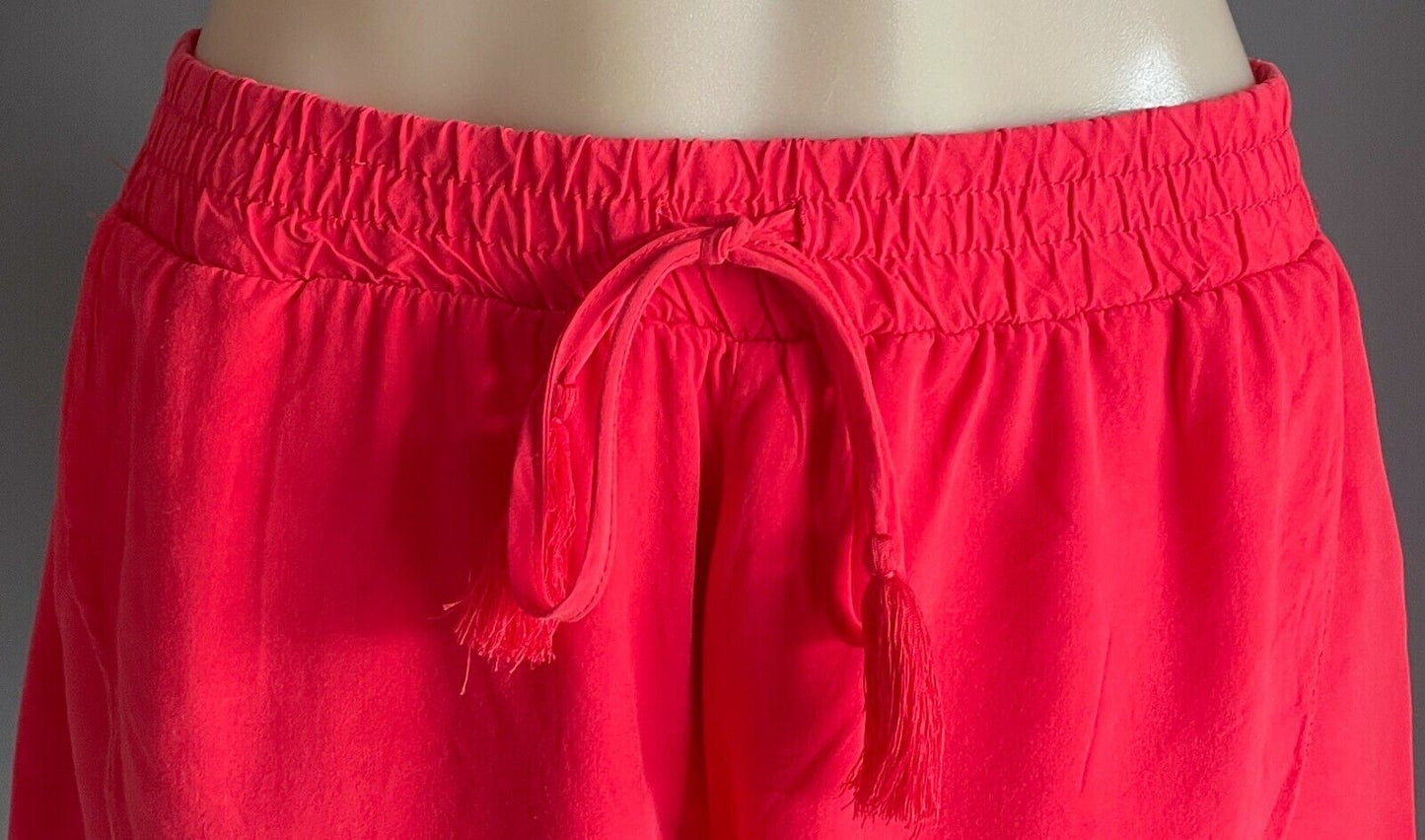 COTTON ON Shorts Red Elastic Waist Double Layer Petal Hem Ladies Size 10 NEW