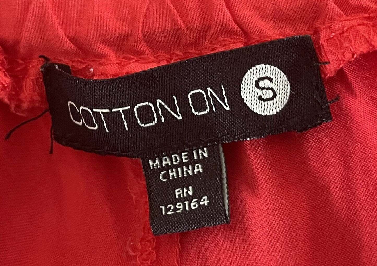 COTTON ON Shorts Red Elastic Waist Double Layer Petal Hem Ladies Size 10 NEW