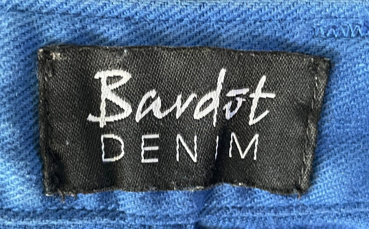 BARDOT DENIM Blue Cuffed Shorty Shorts Ladies Size 14 Button Fly 5 Pocket Cut