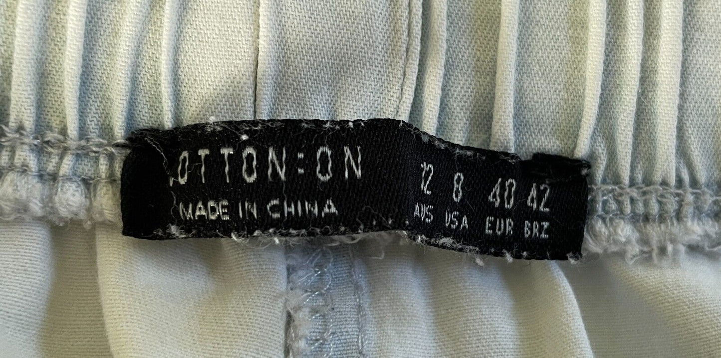 COTTON ON Shorts Elastic Drawstring Waist Faded Chambray Cotton Size 12