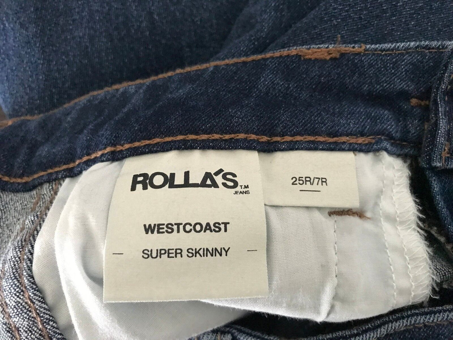 ROLLA'S "Westcoast" Super Skinny Ankle Blue Denim Jeans Size 25R 7R ROLLAS