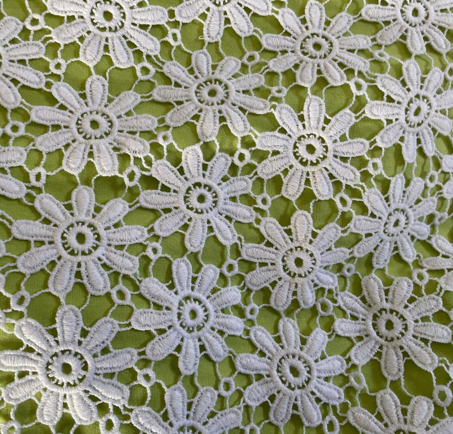 AERO Top Lime Green & White Lace Short Sleeve Size XS 10 1960s Vibe NEW