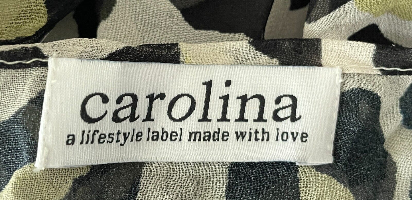 CAROLINA Kimono Top White Black Khaki Leopard Crinkle Semi Sheer Open Size 10 12