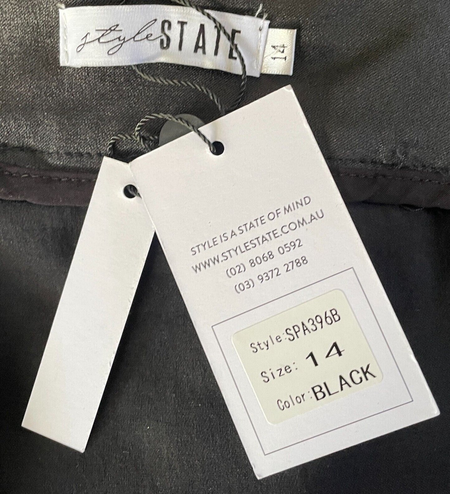 STYLE STATE Black Wet Look Stretch Skinny Leg Pants Size 14 Full Length NWT!
