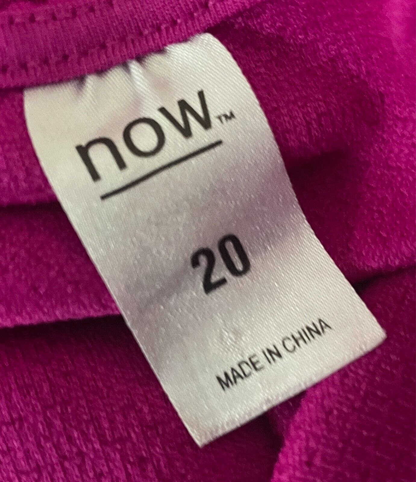 NOW Peplum Top Fuchsia Sleeveless Stretch Size 20 Textured Fabric Notched @ Back