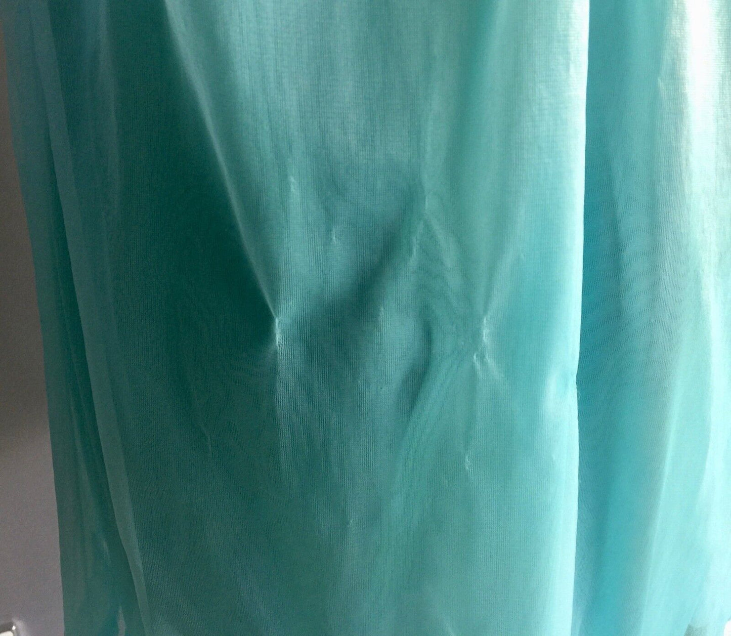 Bri Nylon Nightie Size 16 18 Blue Net & White Lace Sleeveless Vintage 1960s