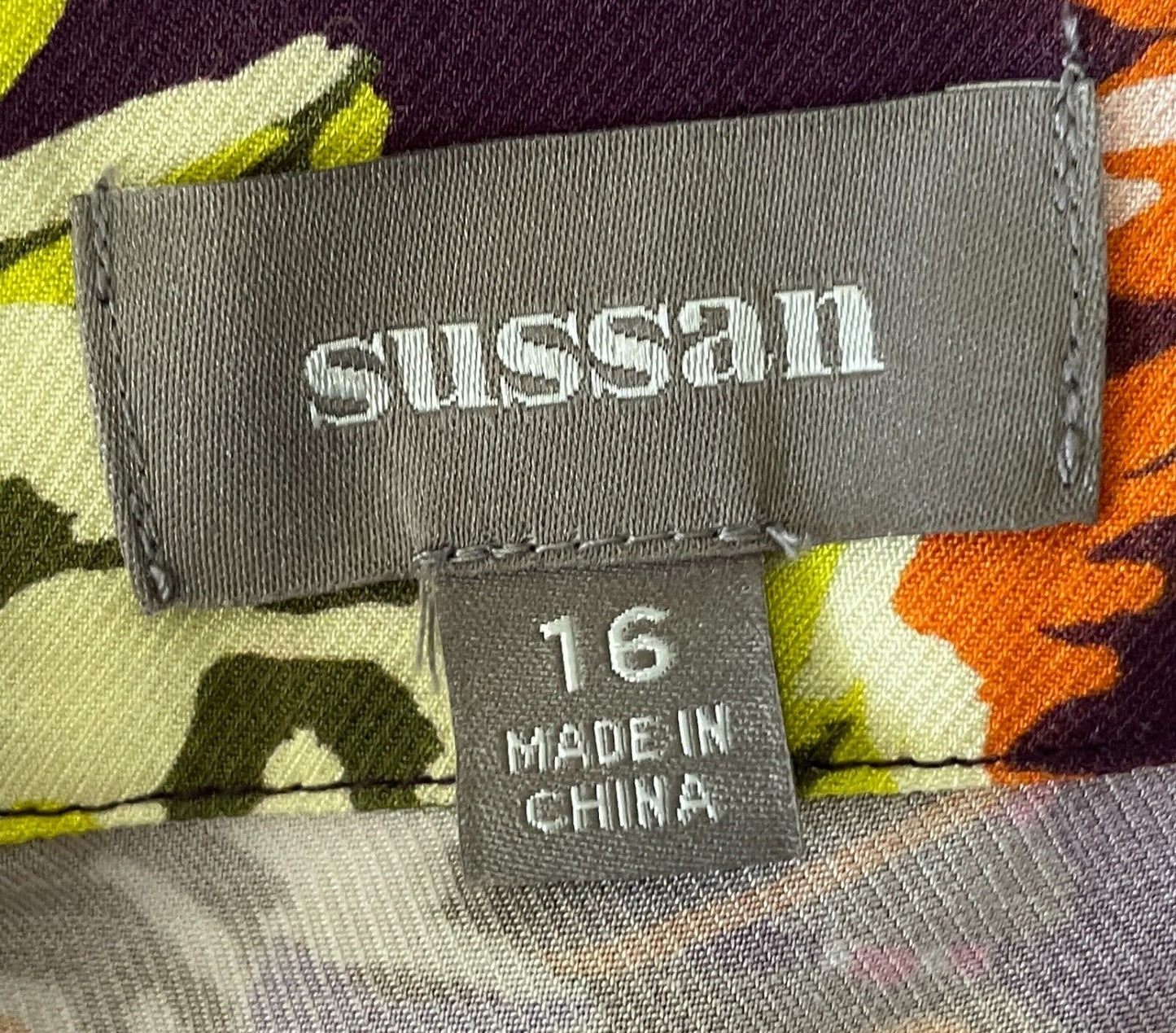 SUSSAN Bright Multicolour Floral Tank Top Wide Shoulder Straps Size 16 NEW