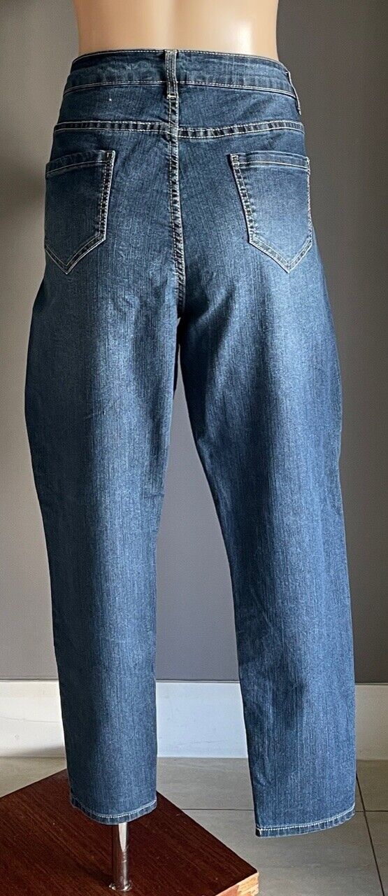 KATIES Jeans Blue Stretch Denim Full Length Skinny w Zip Pockets Ladies Size 16