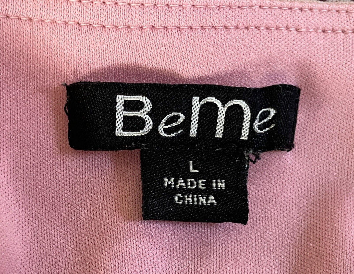 BEME Top Purple Pink White Floral Print Stretch Blouse Plus Size L 18 3/4 Sleeve