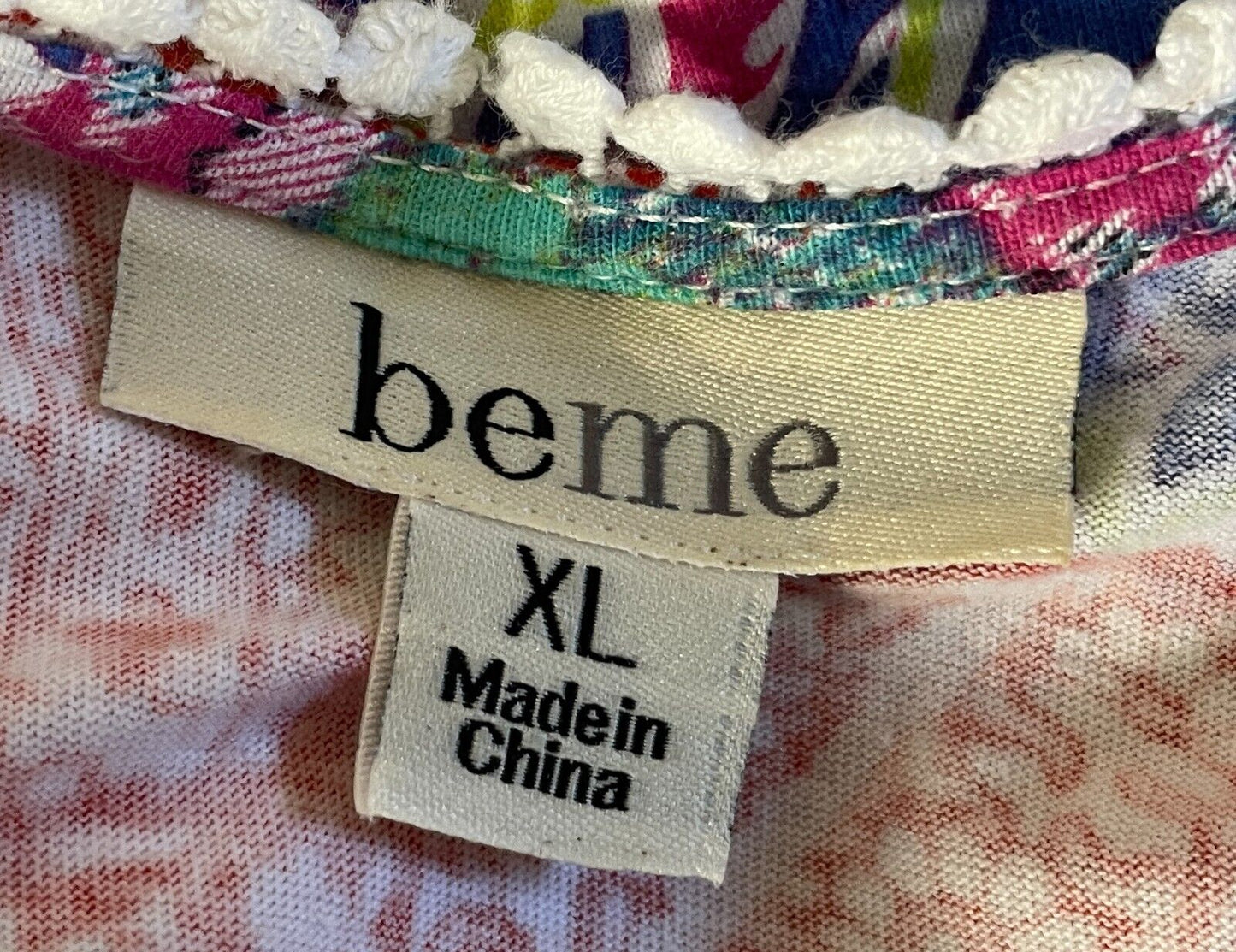 BEME Cotton Top Cut Out Shoulder Bright Coloured & Print Stretch Plus Size XL