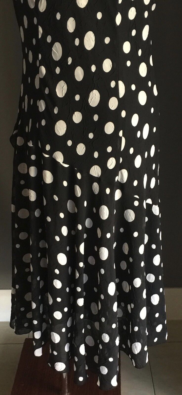 LEESA FASHIONS Dress Black & White Polka Dot Size 14 1940's Look