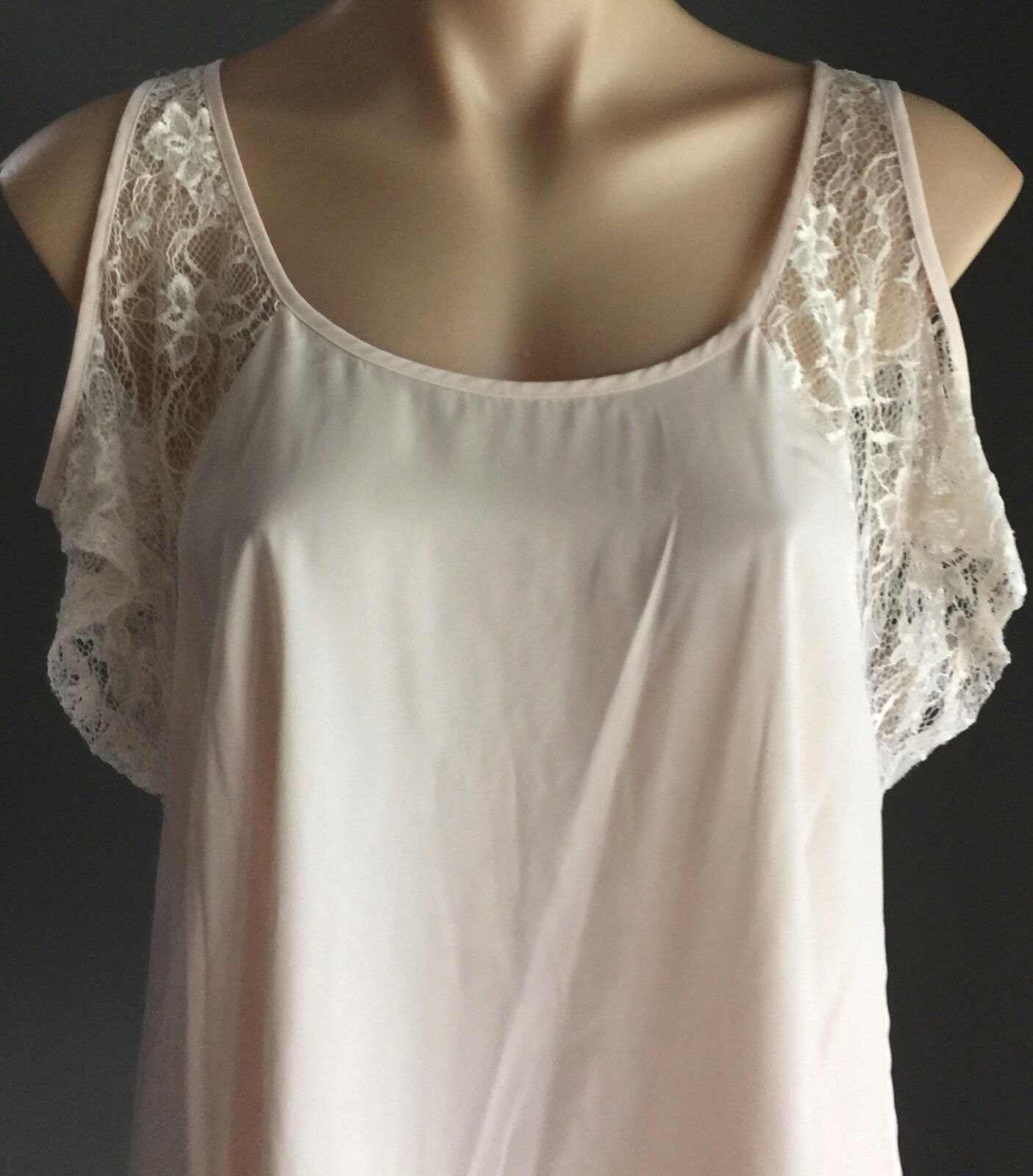 SPORTSGIRL Top Cold Shoulder Champagne Ivory Lace Summer Blouse Ladies Size 10
