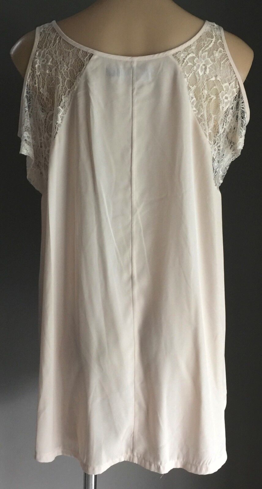 SPORTSGIRL Top Cold Shoulder Champagne Ivory Lace Summer Blouse Ladies Size 10