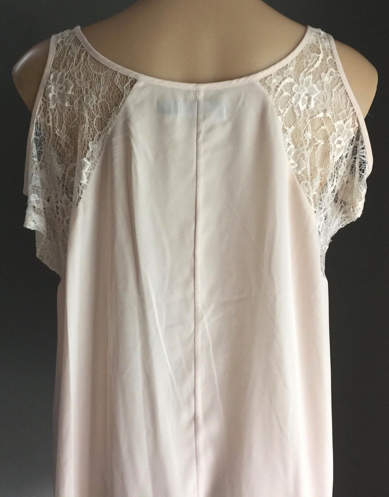 SPORTSGIRL Top Cold Shoulder Champagne Ivory Lace Summer Blouse Ladies Size 10
