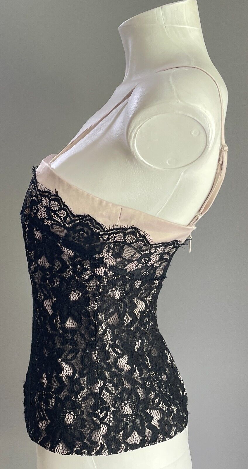 EVENTS COLLECTION Corset Top Black Lace & Champagne Lining Bustier Ladies Size 8