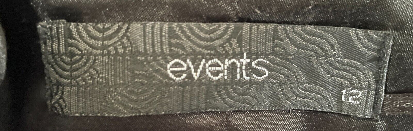 EVENTS Jacket Grey & Black Single Breasted Long Sleeve Tailored Blazer Size 12
