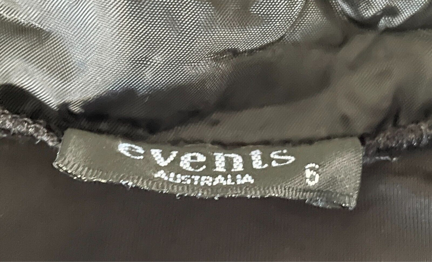 EVENTS Black Velour Sleeveless Wrap Top Size 6 Side Tie Elasticised Waist