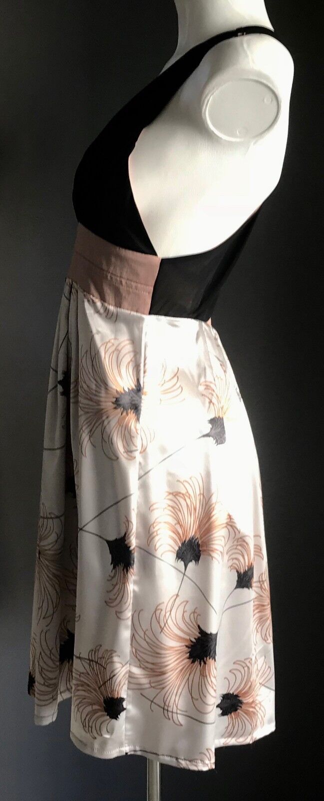 COOPER ST Dress Black White Bronze Empire Waist Racer Back Frock Ladies Size 6 8