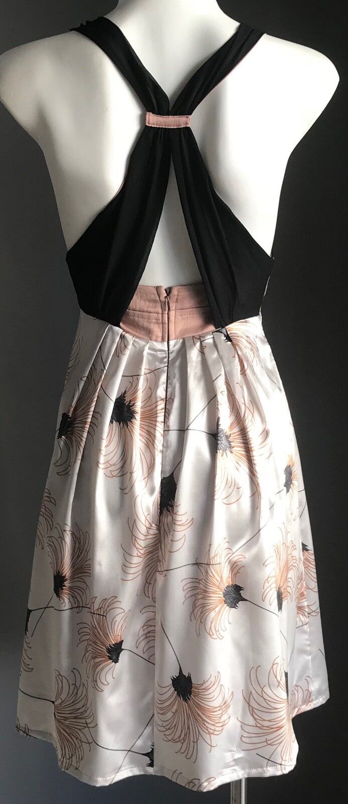 COOPER ST Dress Black White Bronze Empire Waist Racer Back Frock Ladies Size 6 8