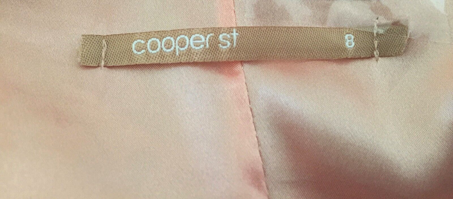 COOPER ST Top Coral Red Grey Paisley Print Sleeveless Blouse Ladies Sz 8 10 NEW