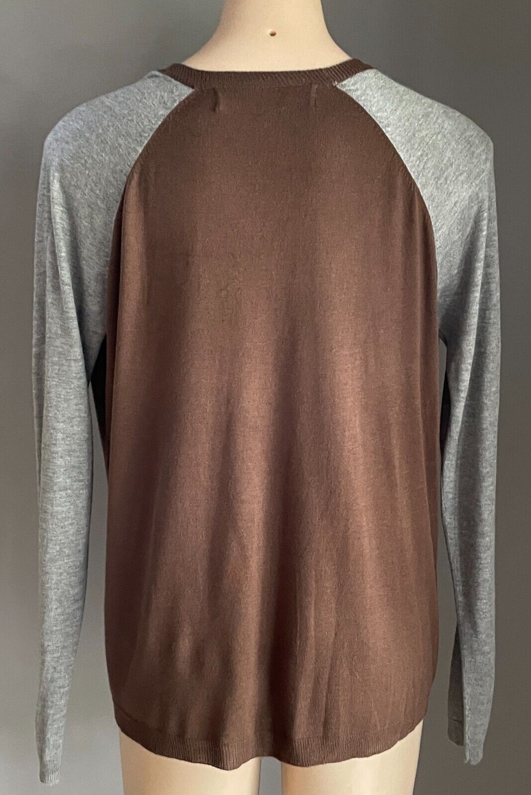 ZARA KNIT Cardigan Brown Grey Fine Knit Size EU L 12 14 Long Sleeve Buttons NEW