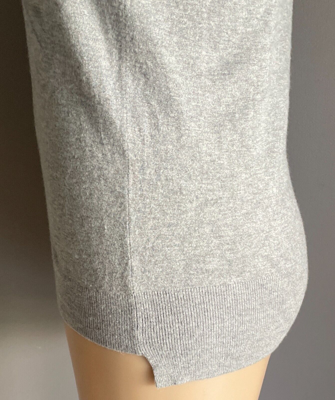 ZARA KNIT Grey Marl Sweater Jumper Fine Knit Size EU L 10 12 Long Sleeve Buttons