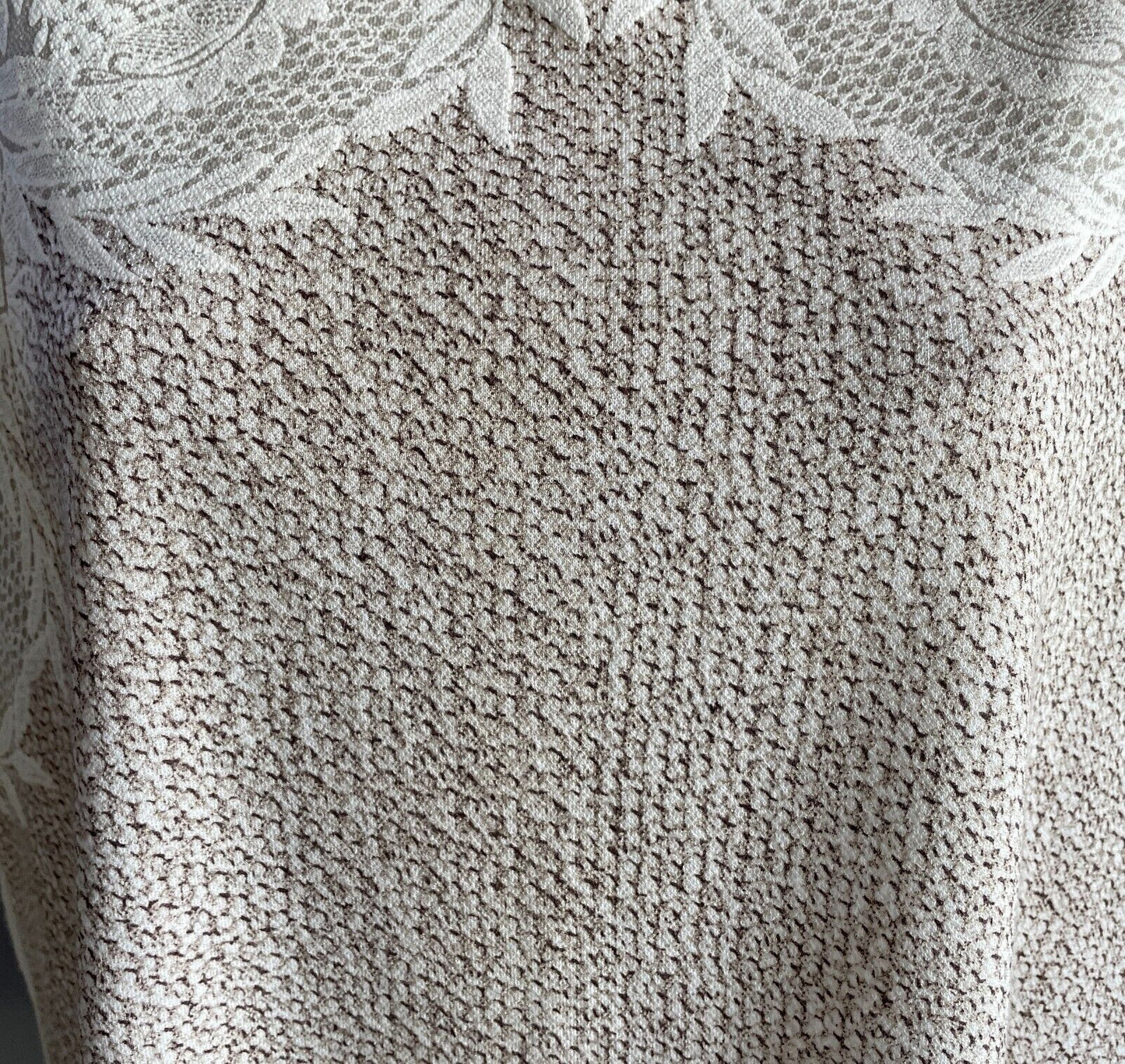 ZARA COLLECTION Hi-Lo Top Sleeveless Taupe Brown Ivory Print Size EU L AU 14