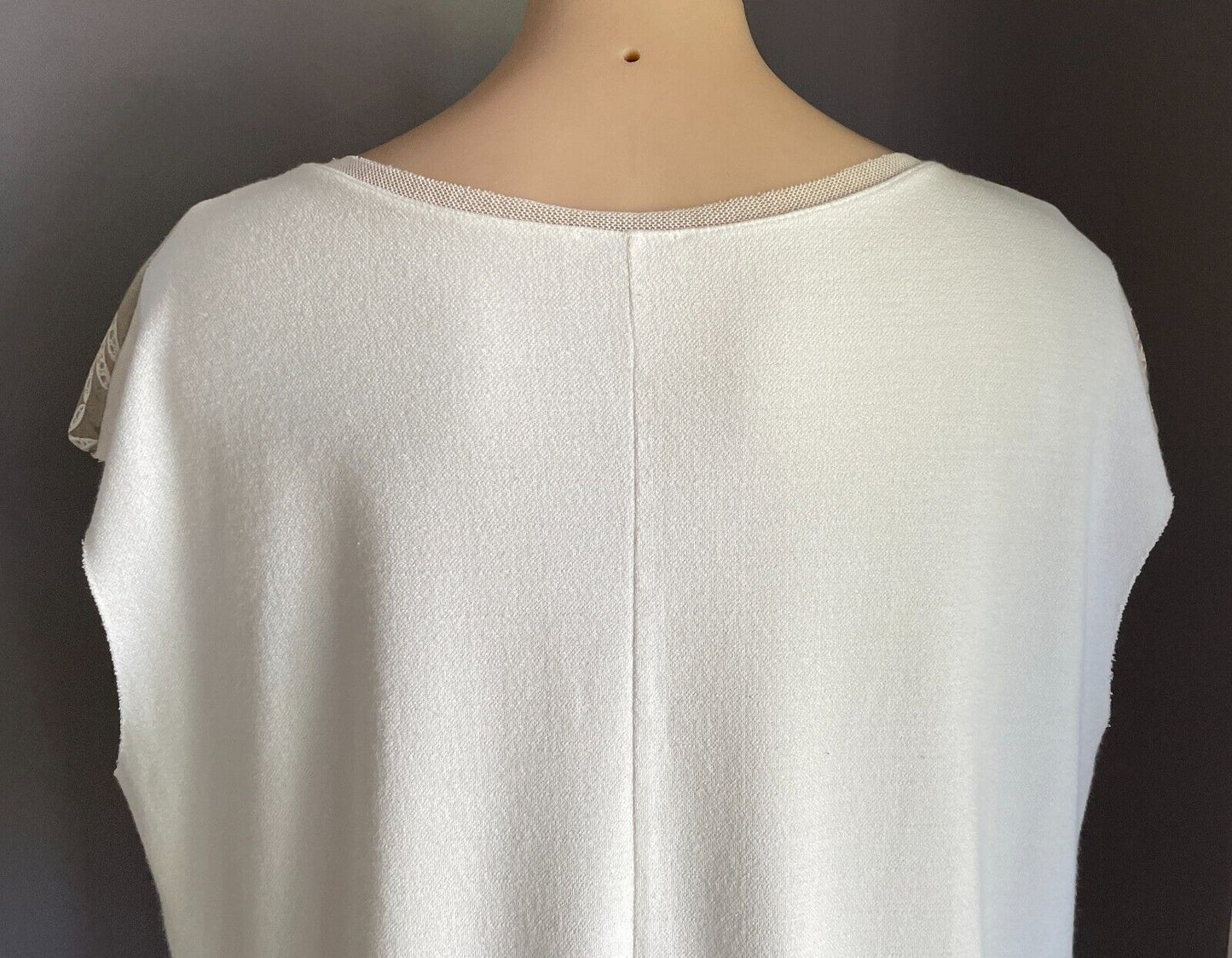 ZARA COLLECTION Hi-Lo Top Sleeveless Taupe Brown Ivory Print Size EU L AU 14