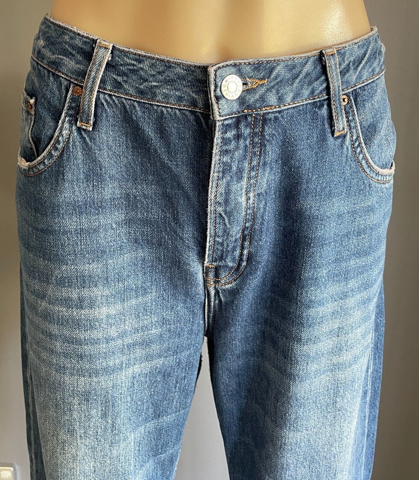 TOPSHOP Jeans Moto Hayden Size 14 Boyfriend Blue Denim Ladies Size W32 L32